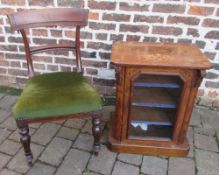Victorian dining chair & small glass fronted cabinet