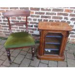 Victorian dining chair & small glass fronted cabinet