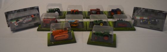 Various Hachette Partworks die cast tractors and 2 F1 car models