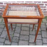 Edwardian bijouterie cabinet with small silver plaque with inscription 'Beckenham Hospital Linen