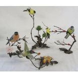 4 Boehm metal & porcelain bird sculptures