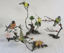 4 Boehm metal & porcelain bird sculptures