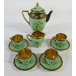 1930s Carlton ware 'Temple' pattern 3130 part coffee set registration number 721740