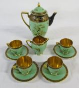 1930s Carlton ware 'Temple' pattern 3130 part coffee set registration number 721740