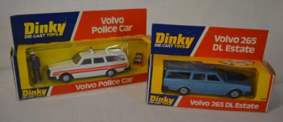 Dinky Volvo Police Car No 243 approx 1978 and a Dinky Volvo 265 DL Estate No 122 approx 1977