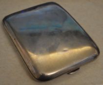 Silver cigarette case of convex shape, gilt interior, William Neale Birmingham 1912,