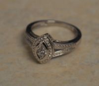 9ct white gold diamond ring, total approx weight 2.