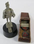 1930s Road Safety medal & Sir Walter Raleigh car mascot