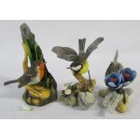 3 Boehm figures - robin with snowdrops (af),