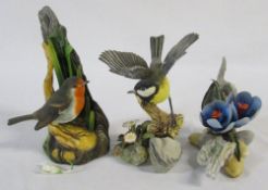 3 Boehm figures - robin with snowdrops (af),