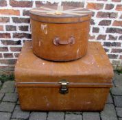 Metal trunk and hat box