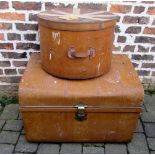 Metal trunk and hat box