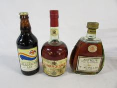 2 bottles of Cognac - Courvoisier and Antique Vieille Fine Champagne cognac by T Hine & Co & RNLI