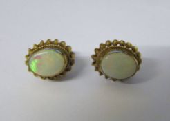 9ct gold opal earrings