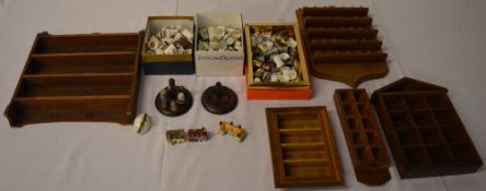 Thimble collection including approx 3 silver thimbles,