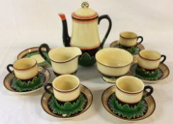 Rare Minton Art Deco part coffee set with factory temporary design number NP1231 z & comprising