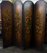 Large folding hand painted screen H168cm