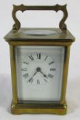 French brass carriage clock marked A.C.