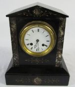 Slate and marble mantle clock