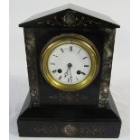 Slate and marble mantle clock