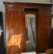 Victorian mahogany linen press (AF - centre door requires reattaching)
