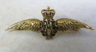 9ct RAF brooch Birmingham 1979 weight 3.