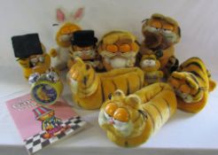 Various Garfield soft toys, slippers,
