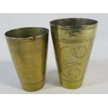 2 trench art beakers