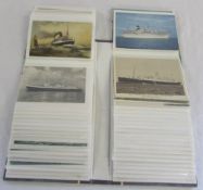 Postcard album relating to ships and boats inc Cunard RMS Caronia & Carmania, SS Camberra,