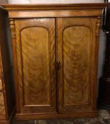 Victorian satinwood double wardrobe H178cm W146cm