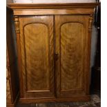 Victorian satinwood double wardrobe H178cm W146cm