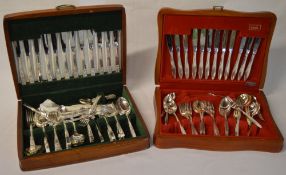 2 canteens of silver plated cutlery