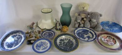 Various ceramics etc inc Wade whimsies and 'Me To You' soft toys