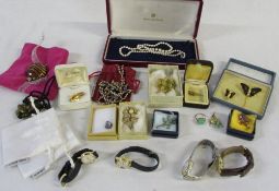 Various costume jewellery and watches