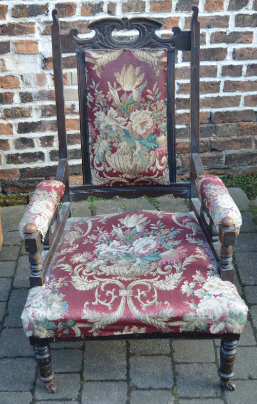 Late Victorian open arm chair