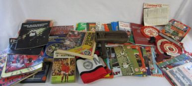 Various football memorabilia mainly Manchester United including programmes, books, scarf, cd,