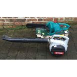 Ryobi petrol leaf blower & a Bosch electric chainsaw