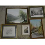 Various framed paintings/prints