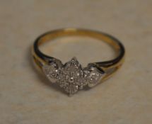 9ct gold diamond ring, approx total weight 1.