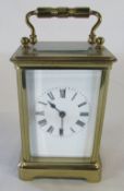 Brass carriage clock H 12 cm (height excluding handle)