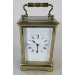 Brass carriage clock H 12 cm (height excluding handle)