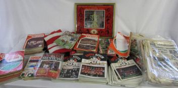 2 boxes of assorted Manchester United memorabilia mainly programmes dating from the 1970s and early