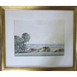 Watercolour 'Lincolnshire Farmstead' by Edward E Brannan from an exhibition 1938 57 cm x 48 cm