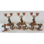 Herend fish candlesticks (one af) and fish ornaments