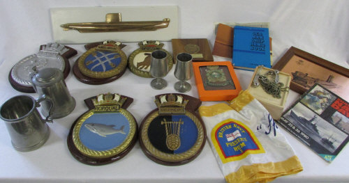 Assorted naval memorabilia inc plaques,