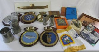 Assorted naval memorabilia inc plaques,