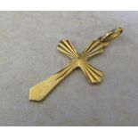 18ct gold cross pendant marked 750 weight 1.