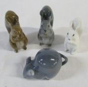 Royal Copenhagen squirrels (982) and a mouse (2564)