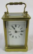 Brass carriage clock H 11 cm (height excluding handle)