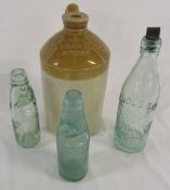 Selection of stoneware and glass Lincolnshire bottles